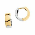 14K Yellow/White 14 mm Hinged Earrings